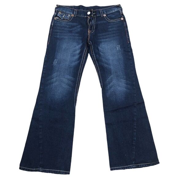 Brand New Vintage True Religion Embroidered Jeans Size 36 JOEY Blue - Picture 3 of 12